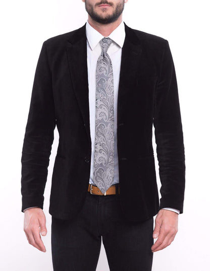 Light Silver Paisley Pre-tied Tie, Tie, GoTie