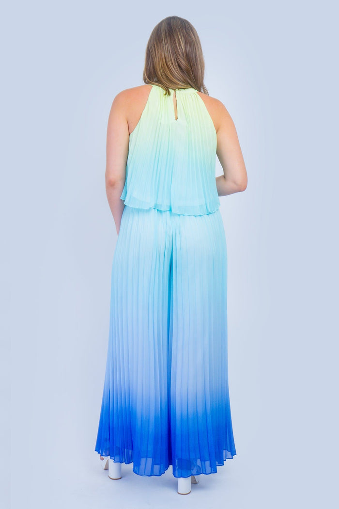 DCD DRESSES Yellow and Blue Ombre Top & Pant Set