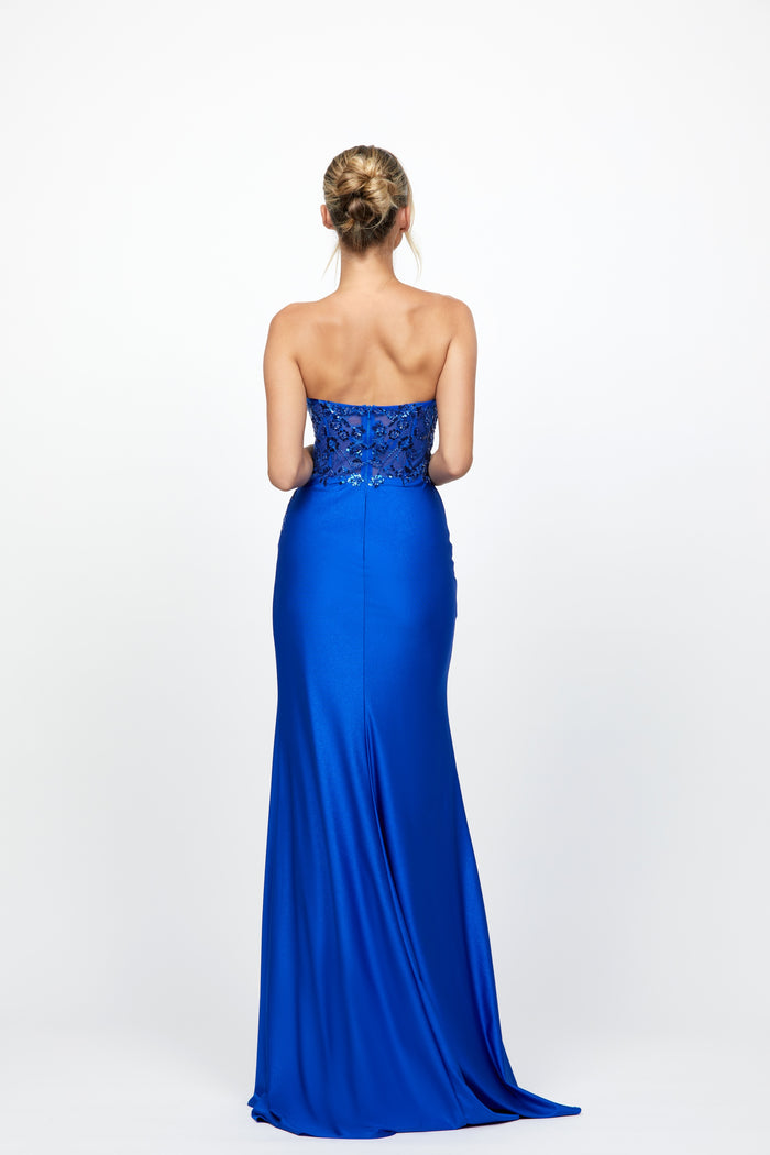 Madeleine Strapless High Split Gown - Dress - Bariano