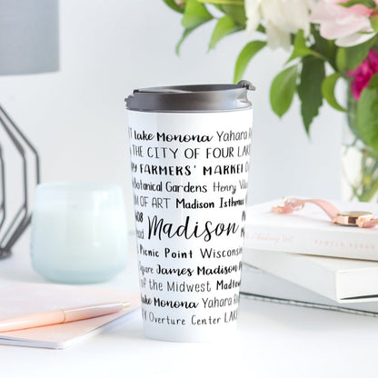 Madison, WI Travel Mug
