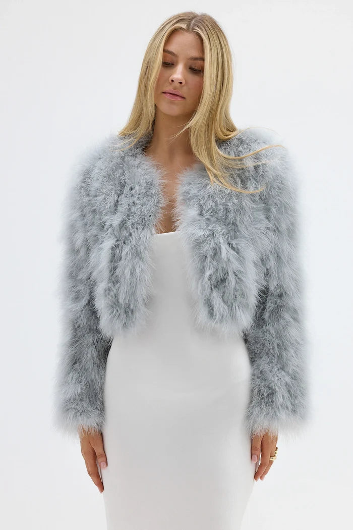 Manhattan Crop Jacket Light Grey - Accessory - Honey Fawn Boutique
