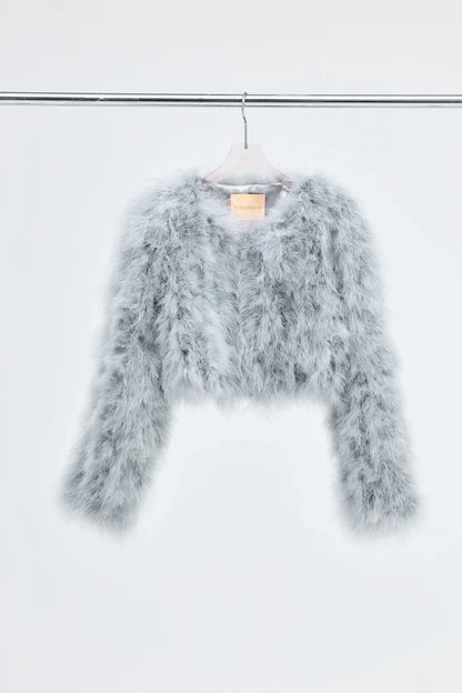 Manhattan Crop Jacket Light Grey - Accessory - Honey Fawn Boutique