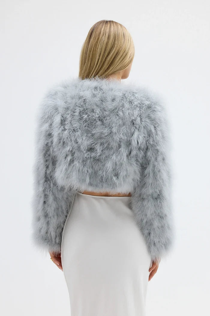 Manhattan Crop Jacket Light Grey - Accessory - Honey Fawn Boutique