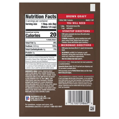 McCormick Brown Gravy Mix - 0.87 oz - 24 Pack