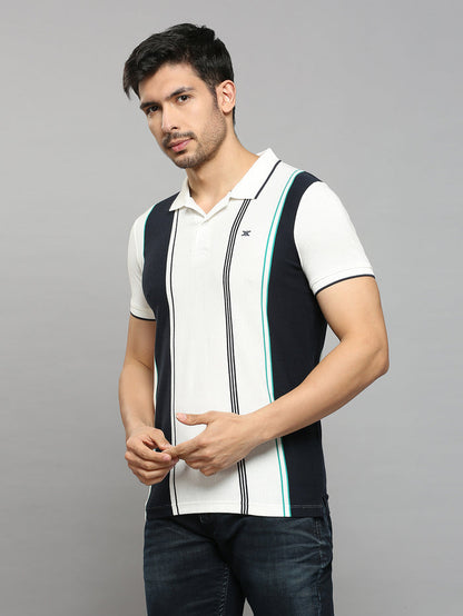 Men's White Printed Slim Fit T-Shirts