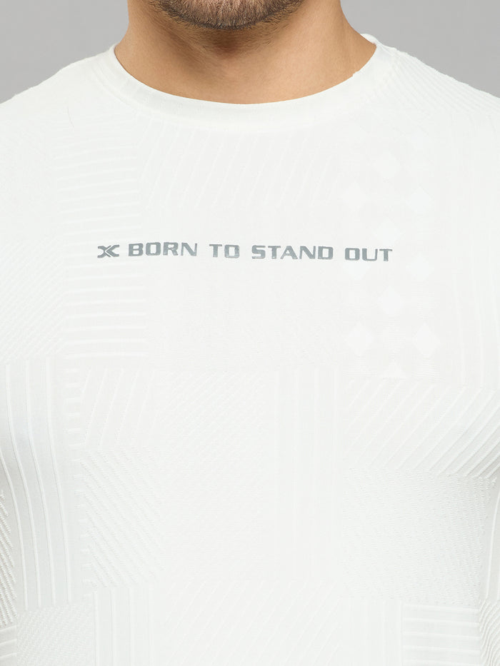 Men's White Printed Slim Fit T-Shirts