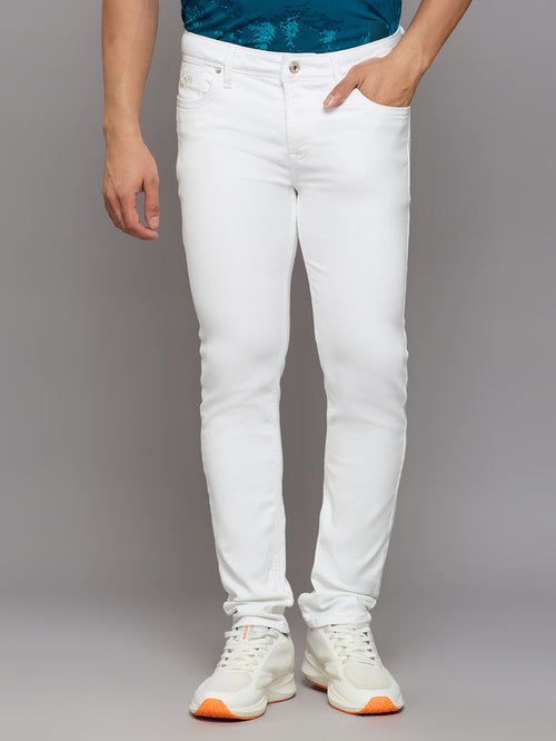 Men's White Slim Fit Jeans