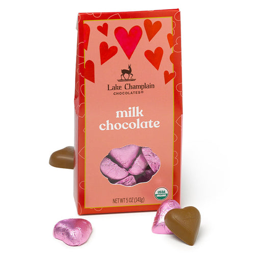 Milk Chocolate Organic Hearts 5oz Box