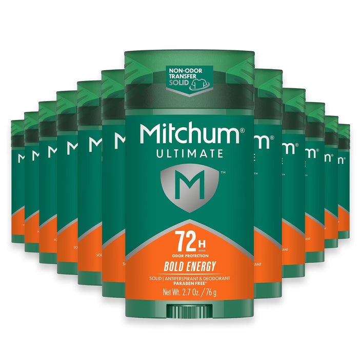 Mitchum 72H Bold Energy Antiperspirant & Deodorant Invisible Solid - 24 Pack