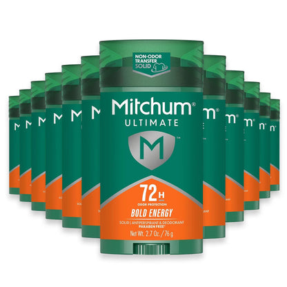 Mitchum 72H Bold Energy Antiperspirant & Deodorant Invisible Solid - 24 Pack