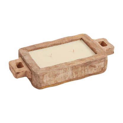 Mud Pie Mango Wood Tray Candle Small