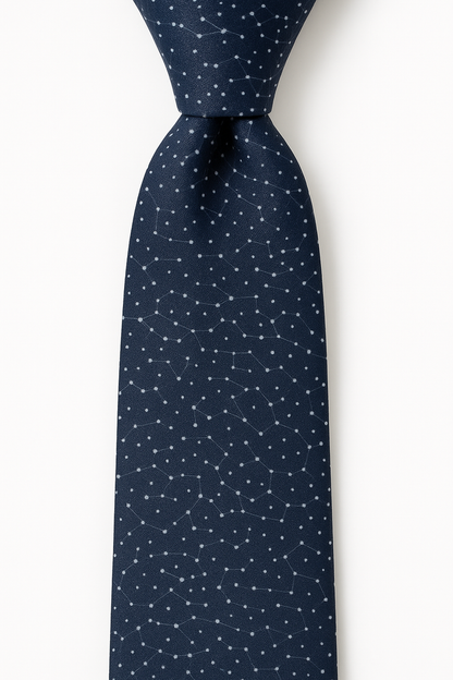 AI generated marketing image for Navy Blue Constellations Traditional Tie