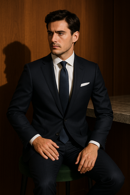 AI generated marketing image for Navy Mirage Traditional Tie