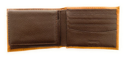 Nocona Mens Medium Brown Bifold Style Inner Pockets Wallet Boot Stitch