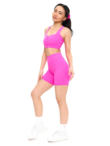 *PREORDER* Nubre Notch Sports Bra - Candy Crush Pink
