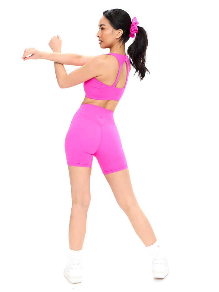 *PREORDER* Nubre Notch Sports Bra - Candy Crush Pink
