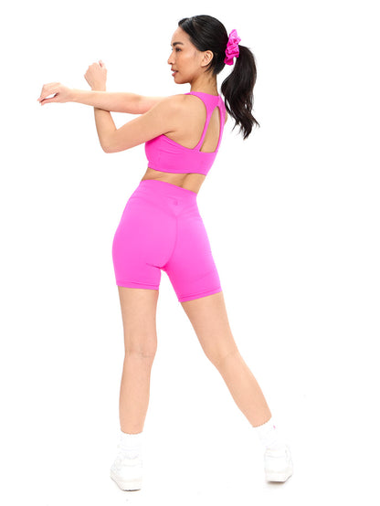 *PREORDER* Nubre Notch Sports Bra - Candy Crush Pink
