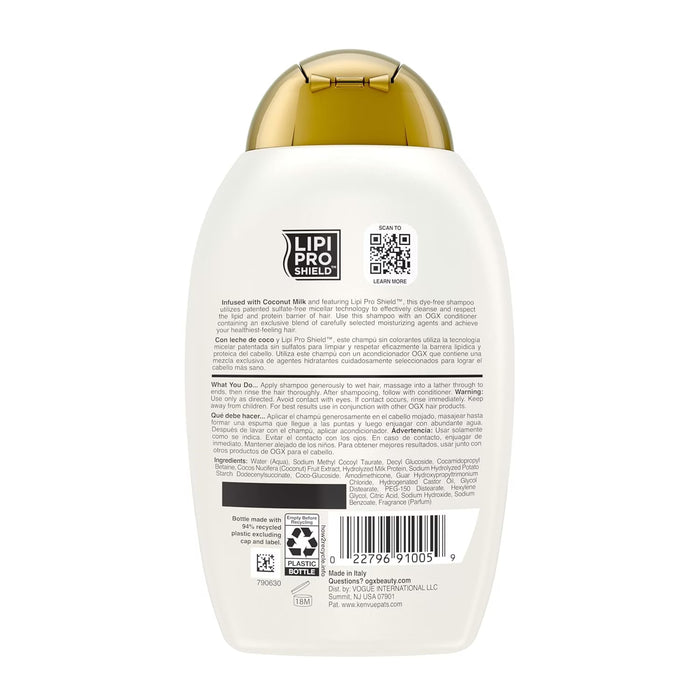 OGX Nourishing + Coconut Milk Moisturizing Shampoo 13 oz - 4 Pack