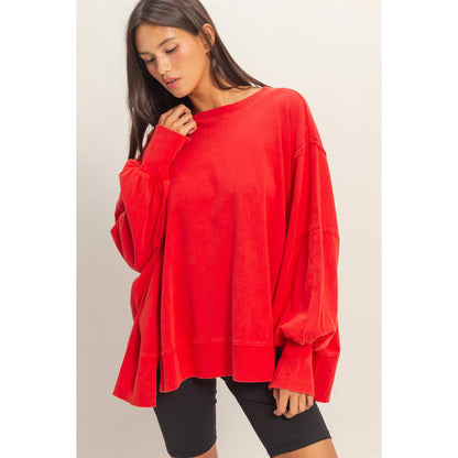 Oversized Seam Detail Long Sleeve Top
