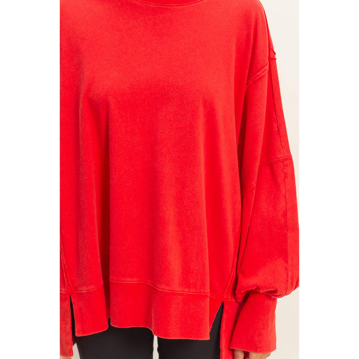 Oversized Seam Detail Long Sleeve Top