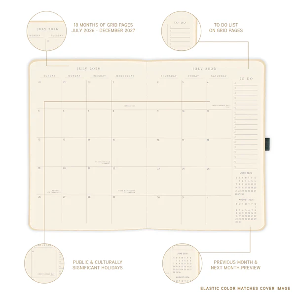 Pink Dots 18-Month Hardbound Planner