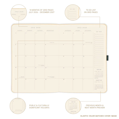 Pink Dots 18-Month Hardbound Planner