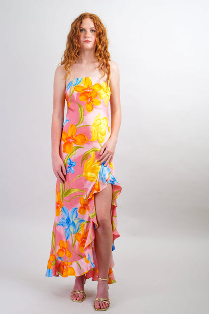 Private Label DRESSES Pink Floral Tube Maxi Dress