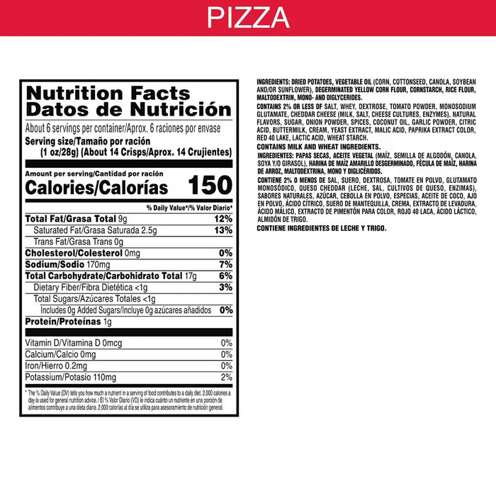 Pringles Pizza Flavored Potato Crisps - 5.5 oz - 14 Pack