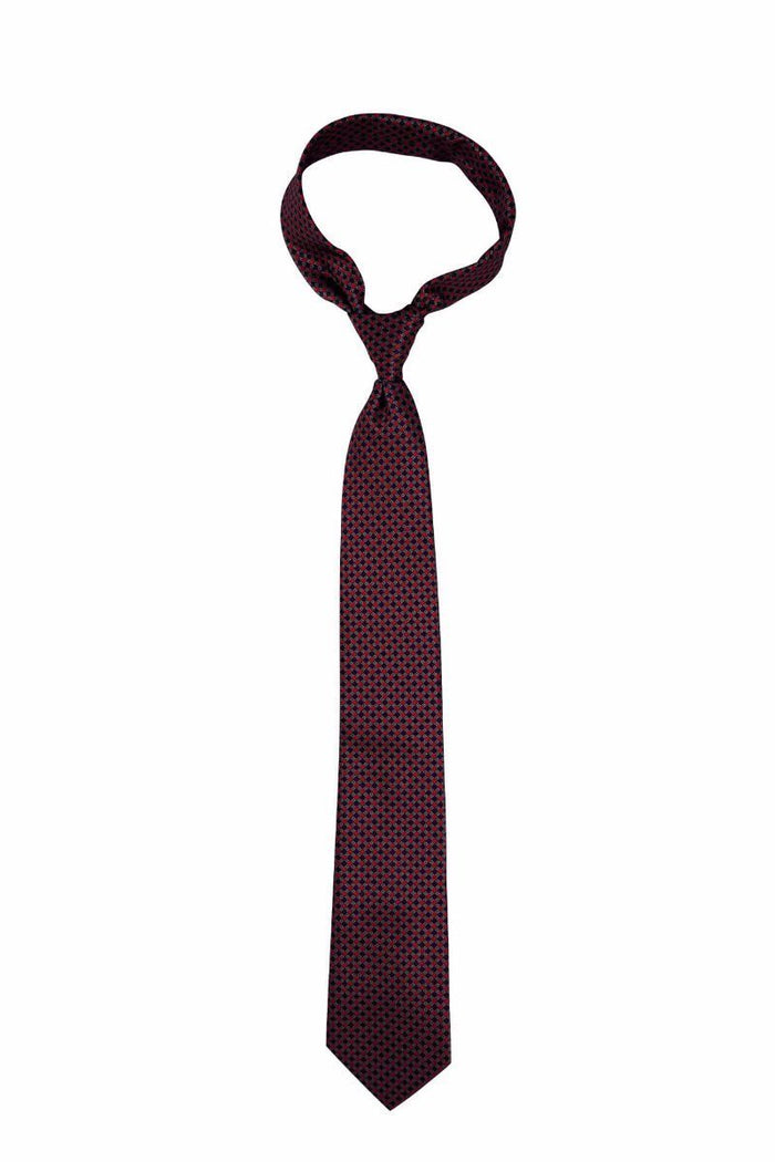 Red Blue Small Checkered Skinny Pre-tied Tie, Tie, GoTie