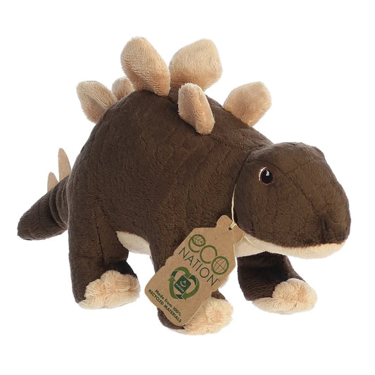 "Sale" Aurora ECO Nation - Stegosaurus Brown Dinosaur Dino Plush Toy 35104