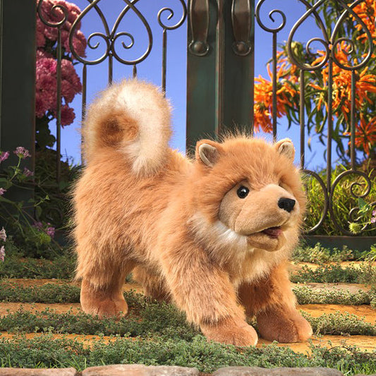 "Sale" Folkmanis - Pomeranian Hand Puppet Dog Plushie 3139