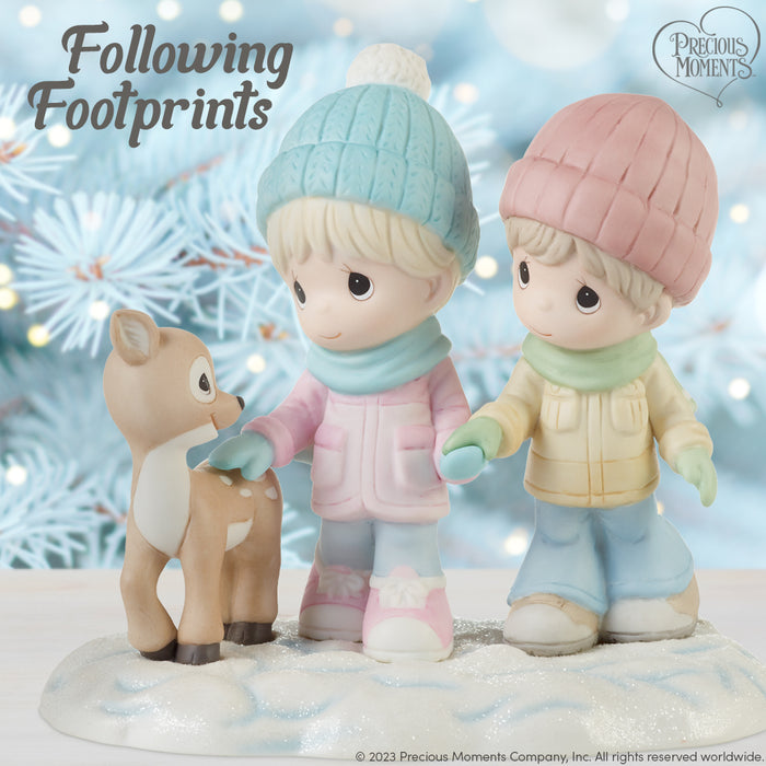 "Sale" Precious Moments - A Winter Walk Is Warmer With You Porcelain Figurine 231038