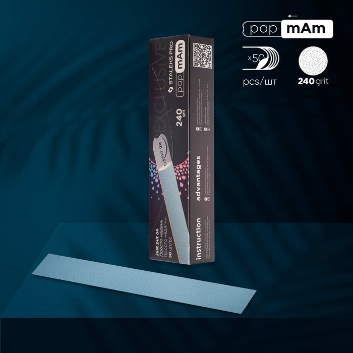Staleks Disposable files papmAm for straight nail file (soft base) Exclusive 22, 240 grit (50 pcs) Nail file Staleks