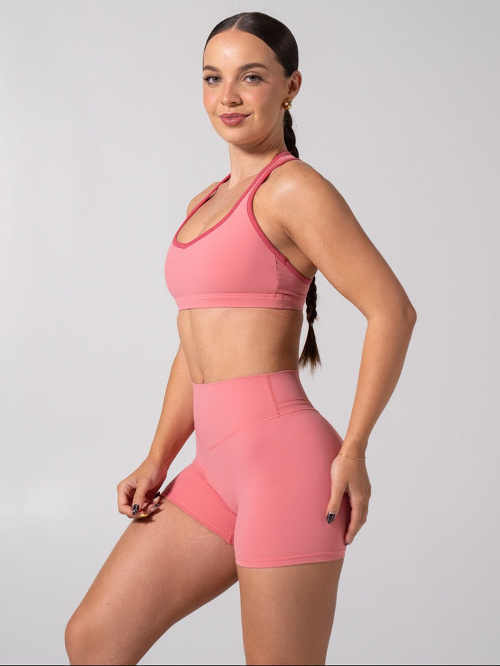 Sweetheart Nubre Sports Bra - Rose Blush and Burnt Sugar