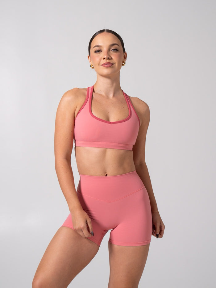 Sweetheart Nubre Sports Bra - Rose Blush and Burnt Sugar
