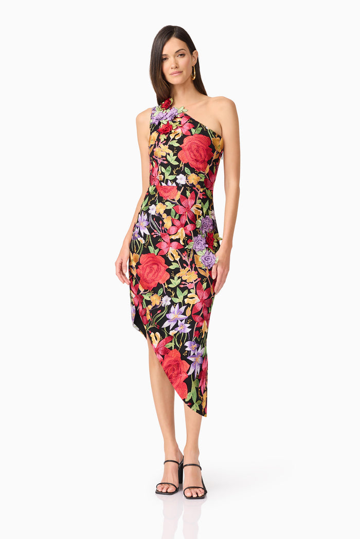 Talia Asymmetrical Midi Dress - Dress - Elliatt