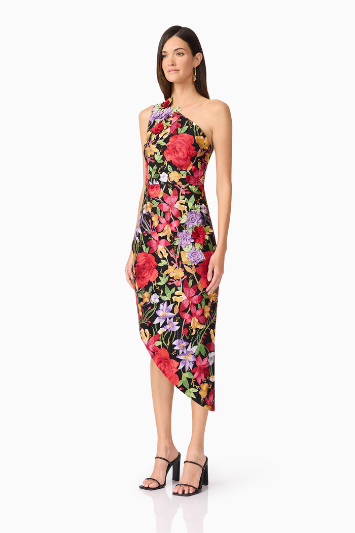 Talia Asymmetrical Midi Dress - Dress - Elliatt
