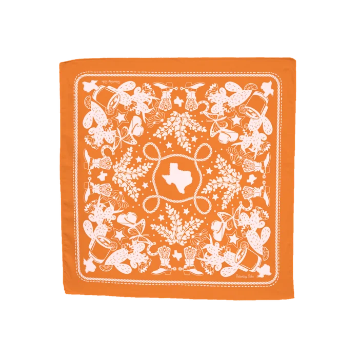 Texas Sun Embroidered Bandana, Assorted