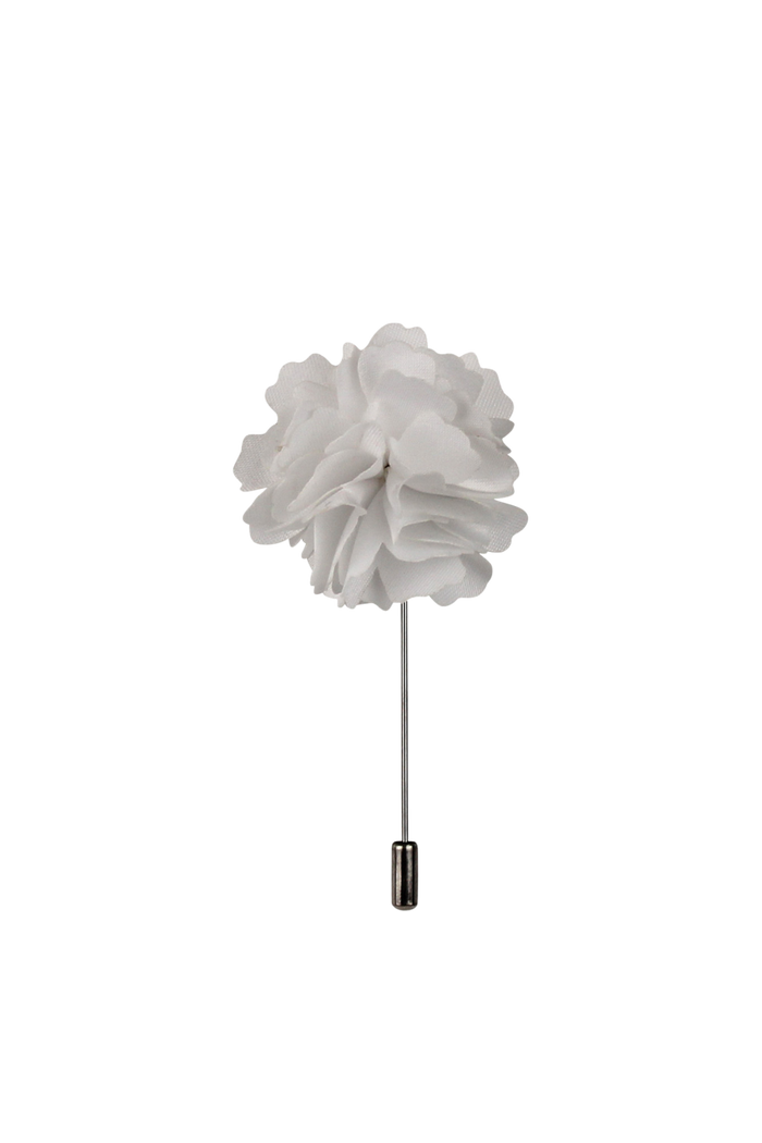 White Hearts Flower Lapel Pin