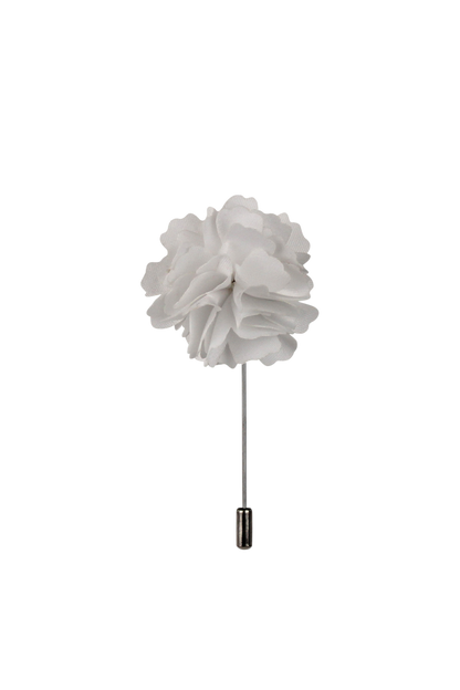 White Hearts Flower Lapel Pin