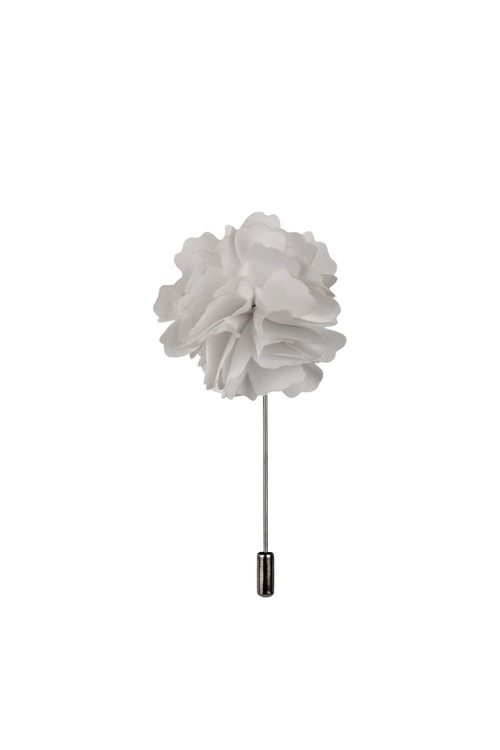 White Hearts Flower Lapel Pin
