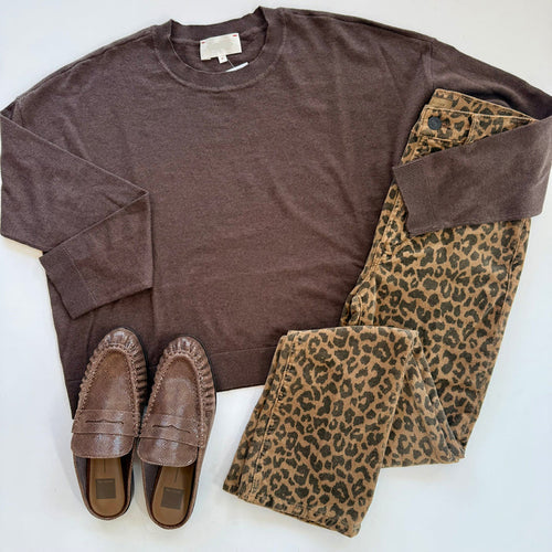 Xix9fks Brown Crewneck Sweater
