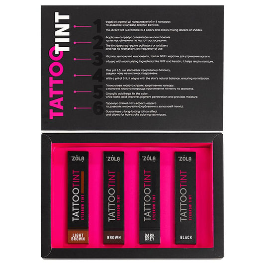 ZOLA Tattoo Tint Set of 4x15 ml Eyebrow tint ZOLA